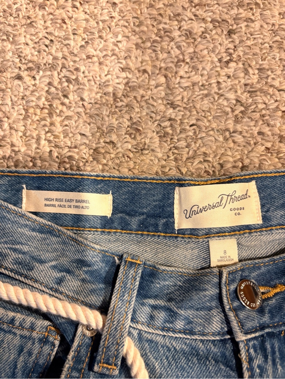 Women's Patchwork Light Blue Denim Barrel Jeans with Side Panels - Picture 3 of 3
